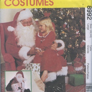 Santa Claus Costume & Santa Doll, Bag - McCall&#39;s Costumes 8992 - UNCUT - Size Large (chest 42&quot;, 44&quot;)
