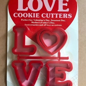LOVE Cookie Cutters, 4 different ones, Valentine&#39;s Day