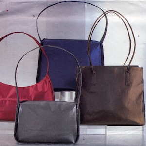 Simple unadorned bags & totes pattern, Butterick 6856, 4 purses - UNCUT