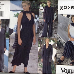 Ensembles élégants, motif Vogue, Go Silk, American Designer Original, Vogue 1374, Tailles féminines 14-16-18 ou 20-22-24