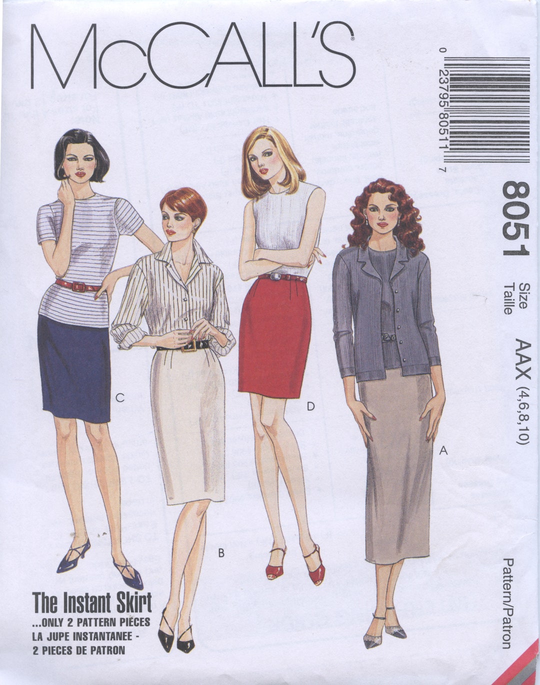 The Instant Skirt Just 2 Pattern Pieces Mccall's 8051 - Etsy
