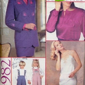 Bernina / Vogue Pattern & Embellishment Collection #982, 1990s Women&#39;s Jackets, Pillow, Camisole