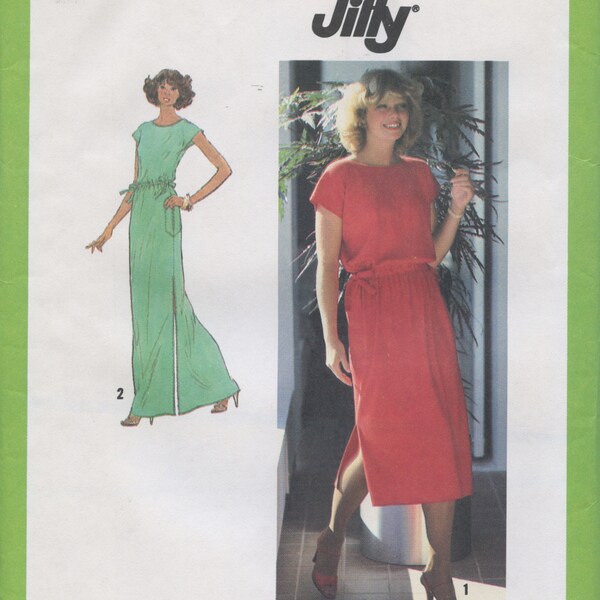 1970s Jiffy Stretch Knit pullover dress - 2 lengths - Simplicity 8981 - UNCUT - Sizes 10, 12