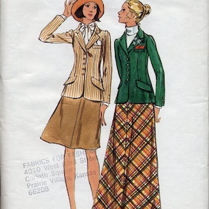 Seventies Blazer & Skirt Pattern - Butterick 6569, Size 10 - Annie Hall-type Jacket