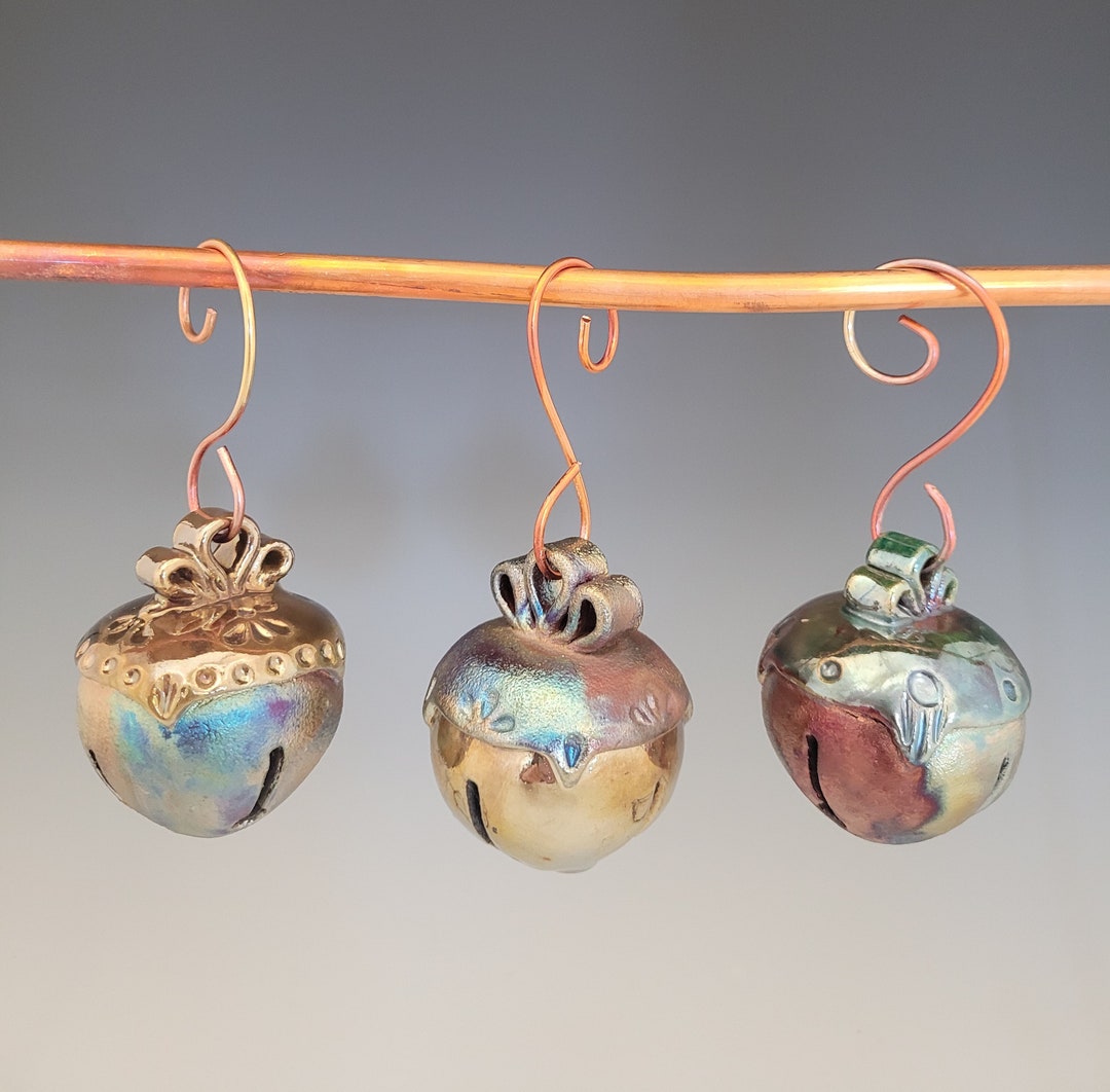 Raku Bell Ornament Etsy