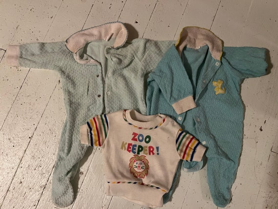Vintage 80s newborn Size Baby Clothes Lot of 3. Etsy UK