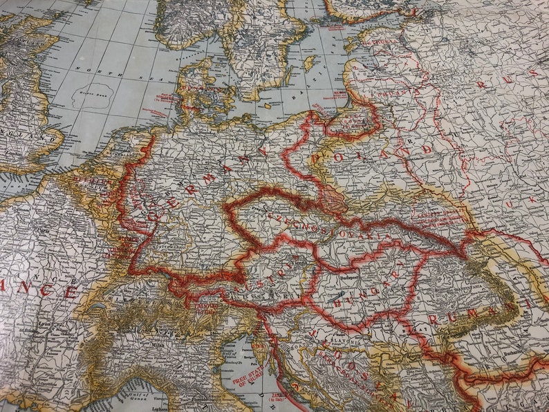 Original February 1921 Map of Europe Showing Countries as Established ...