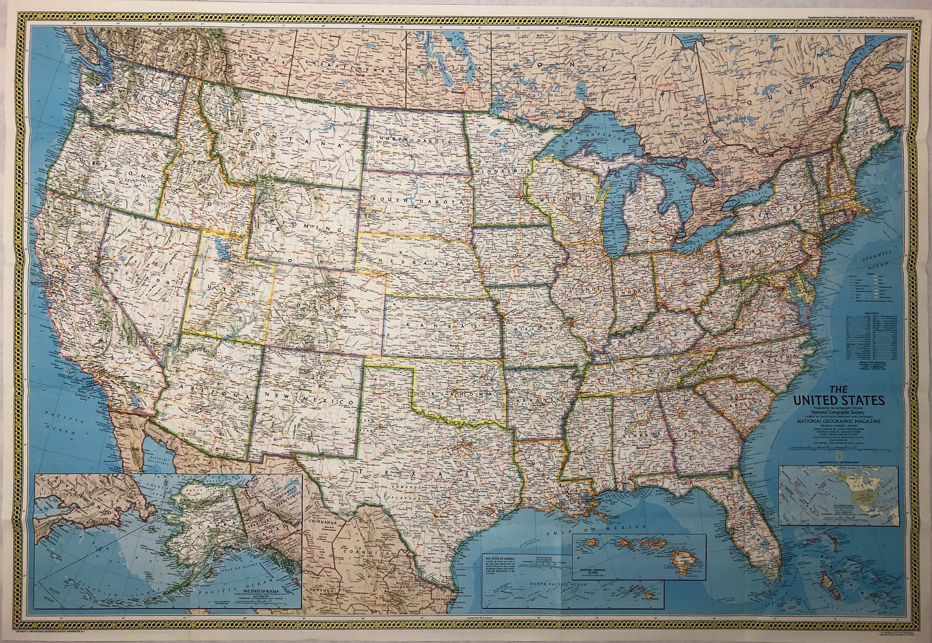Original September 1987 Map of the Territorial Growth of United States ...