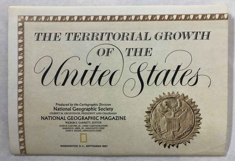 Original September 1987 Map of the Territorial Growth of United States ...