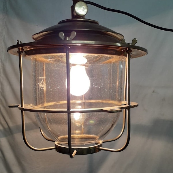 Vintage Nautical Brass Pendant Lights- Refurbished, Rewired and Ready for use - Great Hanging Island Lights