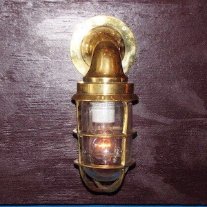 Vintage Nautical Brass light fixture- Ship Light- Restored and Rewired and Ready for use