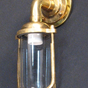 Brass Bulkhead Light Nautical Industrial Light Fixture - Unique Ship Light- Restored, Rewired and Ready for use!