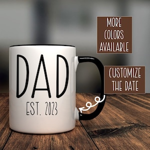 PERSONALIZED Dad Est Year Mug / First Time Dad Gift / New Dad Mug / First Fathers Day Gift / Pregnancy Announcement / Gift for New Dad