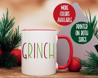 Grinch Christmas Mug / Farmhouse Christmas Mug / Red Green Holiday Mug / Funny Holiday Mug / Funny Christmas Gift