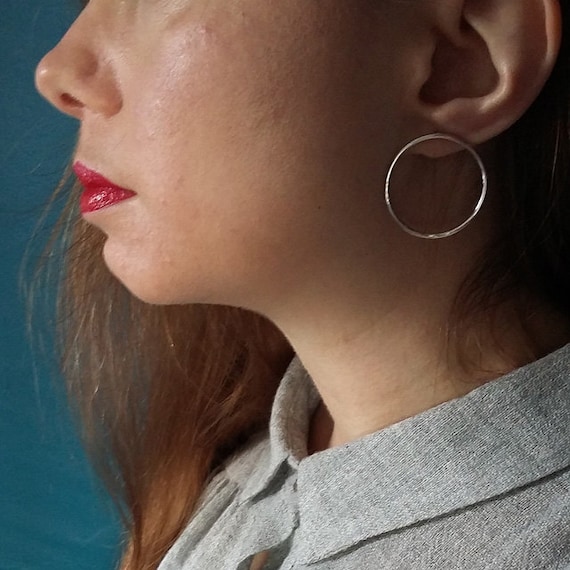 Minimalist hotsell circle earrings