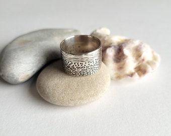 Seashore Ring, Pebble Beach Jewellery, Handmade Sterling Silver Rings, Etsy UK, Unisex Ring, Patterned Ring, Textured Silver, Birthday Gift