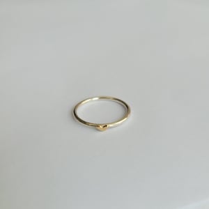 May include: A silver ring with a small gold heart charm.