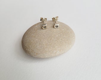 Tiny Heart Stud Earrings, Valentine's day gift, Heart Jewellery, Handmade Earrings, Etsy UK, Heart Earrings, Sterling Silver Earrings