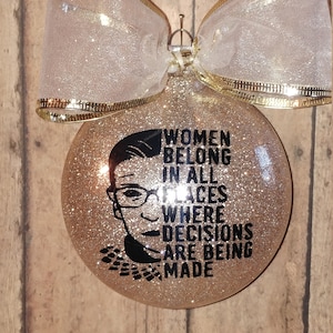 Ruth Bader Ginsberg Christmas Ornament, Christmas Ornaments, Ruth Bader Ginsberg, Notorious RBG, Holiday, Personalized, Custom, Gift