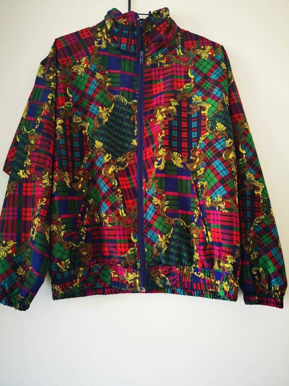 1980s Baroque print bomber jacket