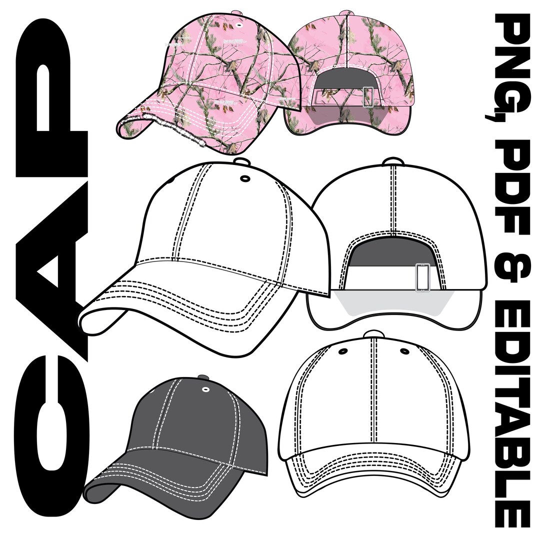 Cap Vector Tech Pack Cap Vector Tech Drawing. Tech Pack Ready. Fashion Design Template AI ...