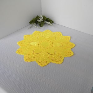 Doily, Embroidered in Pastel Yellow with a 10.50 Diameter image 1