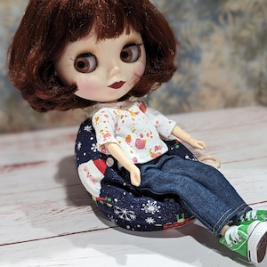 1/6 Doll Bean Bag Chair | Doll Accessory | Holiday Bean Bag Chair | Christmas Decor | Holiday Doll Prop