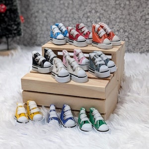 Elf Sneakers | Mini Canvas Tennis Shoes | Christmas Elf Accessories | Elf Doll Props