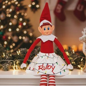 Custom Elf Skirt | Personalized Elf Skirt | Doll Accessory | Holiday Elf Skirt | Elf Accessory | Holiday Elf Prop - Christmas Doll Props