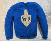 Hannukah Elf Sweater - Doll Accessory - Dreidel Shirt - Elf Accessory - Channuka Decor - Holiday Elf Prop - Shelf Doll Props