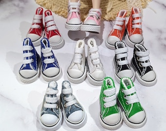 Elf Sneakers | Mini Canvas Tennis Shoes | Christmas Elf Accessories | Elf Doll Props