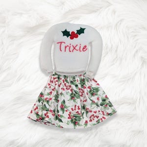 Personalized Elf Sweater, Embroidered Name Christmas Outfit image 3