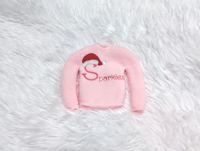 Make Your Elf's Christmas Magical: Personalized Shirt & Optional Matching Skirt or Pants. Easy Outfit Choices image 9
