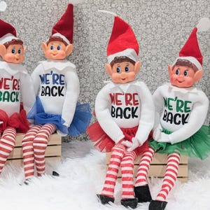 We're Back Elf Outfit - Christmas Doll Accessory & Prop - Elf Welcome Back Clothes