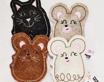 Whisker-Twitching Fun: Set of 4 Cute Cat & Mouse Catnip Toys – Handmade, Organic, and Irresistibly Entertaining for Your Furry Friend!