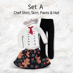 Elf Doll Chef Outfit - Christmas Elf Costume for Boys & Girls - Elf Chef Hat -  Christmas Baking Set - Elf Clothing Items