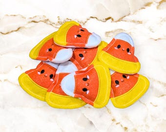 Candy Corn Catnip Toy, Halloween Felt Cat Toy, Set of 2, 4, 6 or 8