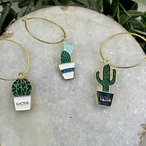 Dainty Cactus Earrings, Plant Lover Earrings, Cute Hoops