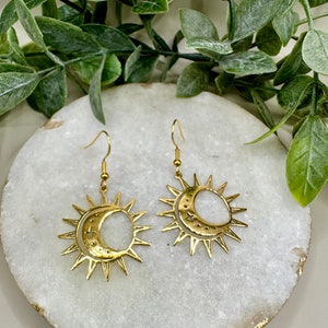 Sun & Moon Drop Earrings