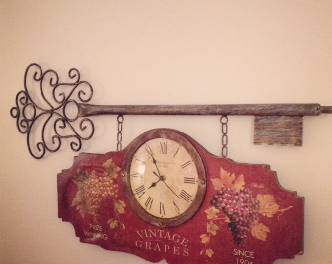 Skeleton Key Clock Unique Wall Clock Industrial Clock Home Etsy