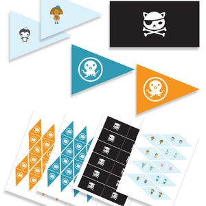 Octonauts DIY Printable Party Theme or Room theme Theme Flags, Cake Toppers, Food picks