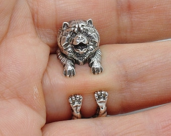 Chow Chow Ring Made of Sterling Silver