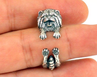 Pallas's Cat Ring in Sterling Silver, Wild Cat Lover Gift, Animal Inspired Jewelry