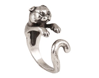 Cat ring sterling silver ring cat cat jewelry