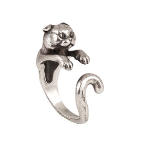 Cat ring sterling silver ring cat cat jewelry