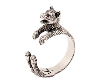 Silver Pine Marten Ring, American Marten Ring, Silver Ring For Women, Forest Jewelry, Wildlife Ring, Adjustable Ring, Marten Jewelry