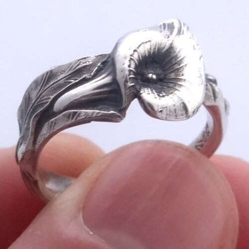 Spoon Ring: rose Flower by Silver Spoon Jewelry - Etsy