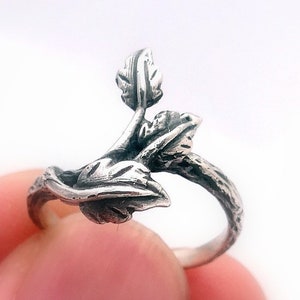 Leaf ring, sterling silver ring, leaf ring silver, silver rings