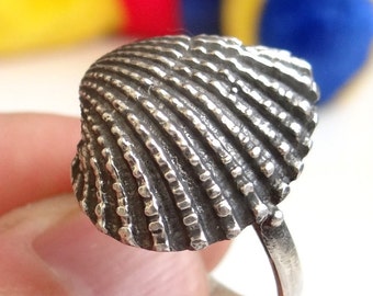 STUNNING Sterling Silver Ring Shell Ring COOL Nautical Ring Best Selling Solid Silver Nautical Jewelry, Sizes - 3, 4, 5, 6, 7, 8, 9, 10