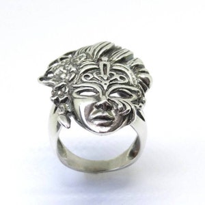 925 Sterling Silver Venice Mask Ring, Handmade Silver Ring, Masquerade Ring in Sterling Silver, Unique Silver Ring, Ring Silver, Silver Ring image 3